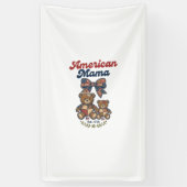 Amerikaanse Mama Patriottische Beer Patchwork Vect Spandoek (Verticaal)