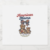 Amerikaanse Mama Patriottische Beer Patchwork Vect Sparkling Wijnetiket (Enkel label)