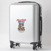 Amerikaanse Mama Patriottische Beer Patchwork Vect Sticker (Koffer)