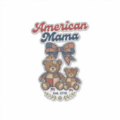 Amerikaanse Mama Patriottische Beer Patchwork Vect Sticker (Voorkant)