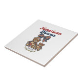 Amerikaanse Mama Patriottische Beer Patchwork Vect Tegeltje (Zijkant)