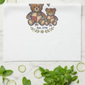 Amerikaanse Mama Patriottische Beer Patchwork Vect Theedoek (Gevouwen)