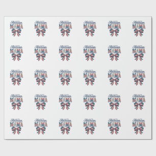 Amerikaanse Mama Patriottische Boog Vintage 4 juli Cadeaupapier