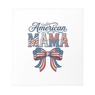 Amerikaanse Mama Patriottische Boog Vintage 4 juli Notitieblok