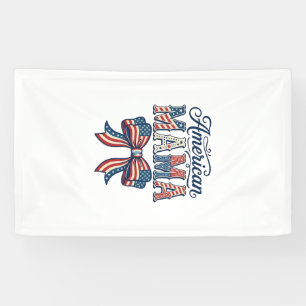 Amerikaanse Mama Patriottische Boog Vintage 4 juli Spandoek