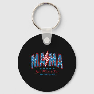 Amerikaanse mama rood wit en 4 juli pregna sleutelhanger