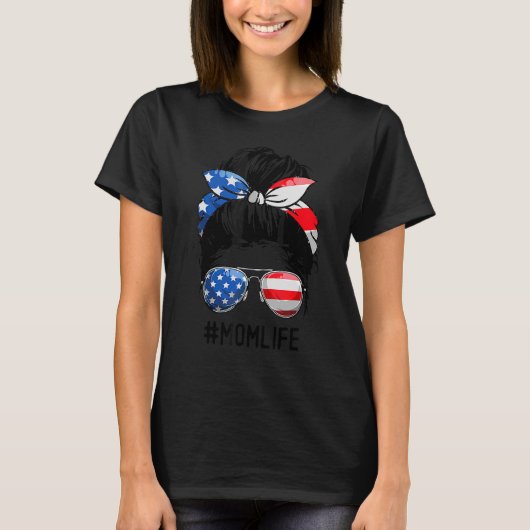 Amerikaanse mammagebaar op 4 juli zonnebril t-shirt (Voorkant)