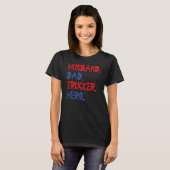Amerikaanse man vader trucker held vaderdag t-shirt (Voorkant volledig)