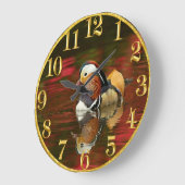 Amerikaanse Mandarijnse eend in de waterkok Gold C Grote Klok (Hoek)