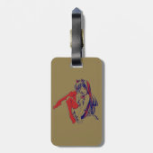 Amerikaanse Manga Neko Catgirl Kawaii Anime Bagagelabel (Achterkant verticaal)