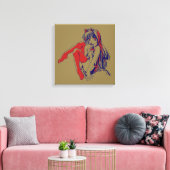 Amerikaanse Manga Neko Catgirl Kawaii Anime Canvas Afdruk (Insitu (Woonkamer))