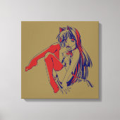 Amerikaanse Manga Neko Catgirl Kawaii Anime Canvas Afdruk (Voorkant)