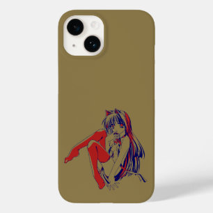 Amerikaanse Manga Neko Catgirl Kawaii Anime Case-Mate iPhone 14 Hoesje