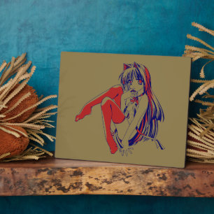 Amerikaanse Manga Neko Catgirl Kawaii Anime Fotoplaat