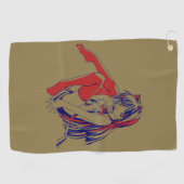 Amerikaanse Manga Neko Catgirl Kawaii Anime Golfhanddoek (Horizontaal)