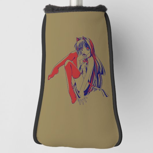 Amerikaanse Manga Neko Catgirl Kawaii Anime Golfheadcover (Draai 90)