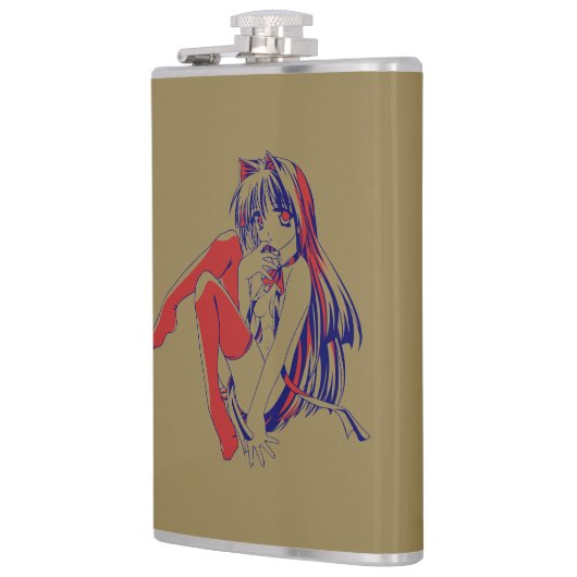 Amerikaanse Manga Neko Catgirl Kawaii Anime Heupfles (Links)