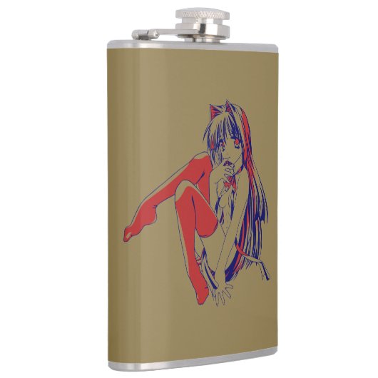 Amerikaanse Manga Neko Catgirl Kawaii Anime Heupfles (Rechts)