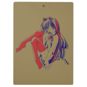 Amerikaanse Manga Neko Catgirl Kawaii Anime Klembord (Achterkant)