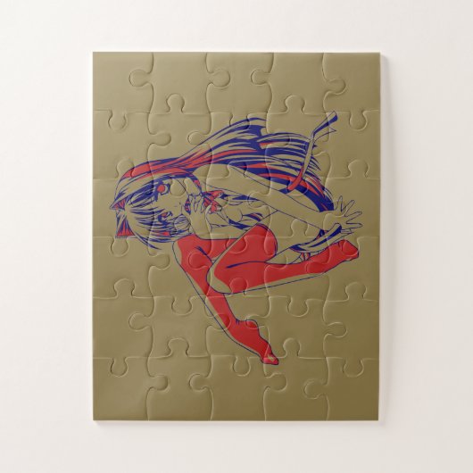 Amerikaanse Manga Neko Catgirl Kawaii Anime Legpuzzel (Verticaal)