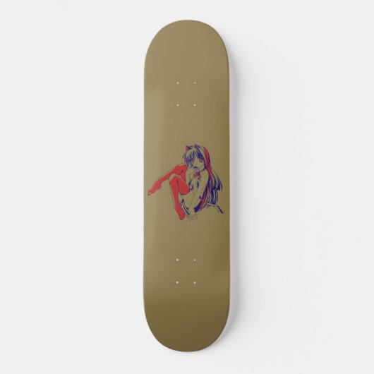 Amerikaanse Manga Neko Catgirl Kawaii Anime Persoonlijk Skateboard (Voorkant)