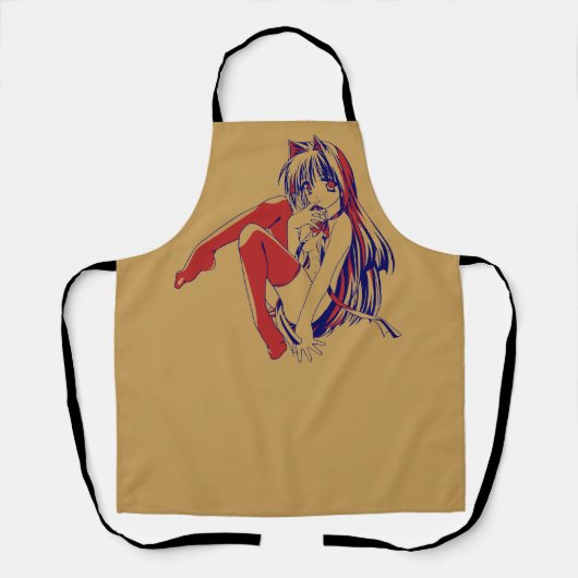 Amerikaanse Manga Neko Catgirl Kawaii Anime Schort (Voorkant)