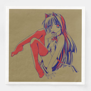 Amerikaanse Manga Neko Catgirl Kawaii Anime Servet