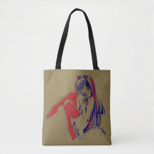 Amerikaanse Manga Neko Catgirl Kawaii Anime Tote Bag