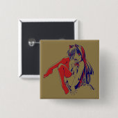 Amerikaanse Manga Neko Catgirl Kawaii Anime Vierkante Button 5,1 Cm (Voorkant /achterkant)