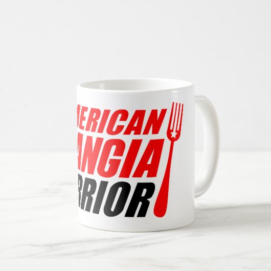 Amerikaanse Mangia Warrior-Mok met vervaagde Logo Koffiemok (Voorkant rechts)