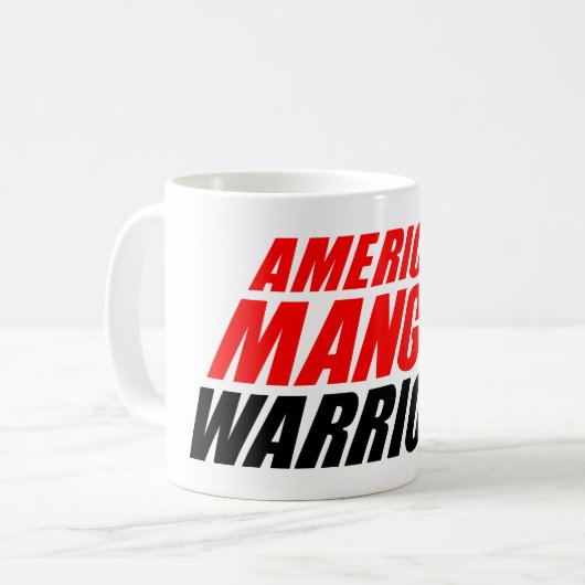 Amerikaanse Mangia Warrior-Mok met vervaagde Logo Koffiemok (Voorkant links)