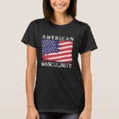 Amerikaanse mannelijkheid 4 juli Amerikaanse vlag T-shirt (Voorkant)
