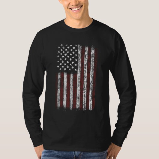  Amerikaanse Mannen Amerikaanse vlag Amerikaanse v T-shirt (Voorkant)