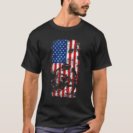 Amerikaanse Mannen op het gebied van de ouderwetse T-shirt (Voorkant)