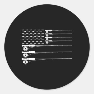 Amerikaanse Mannen T voor de visserij op de drijve Ronde Sticker