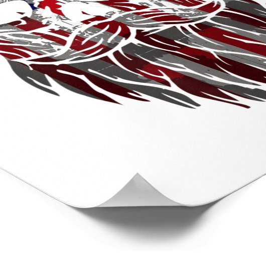 Amerikaanse Mannen van Beard Skull Poster (Hoek)