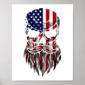 Amerikaanse Mannen van Beard Skull Poster (Voorkant)