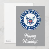 Amerikaanse marine | Alternatief Navy Emblem Feestdagenkaart (Voorkant / Achterkant)