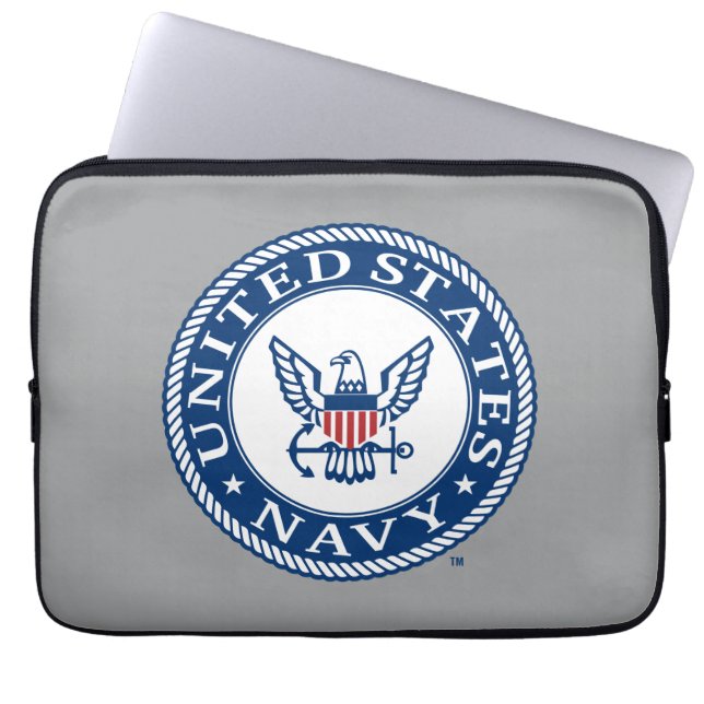 Amerikaanse marine | Alternatief Navy Emblem Laptop Sleeve (Voorkant)