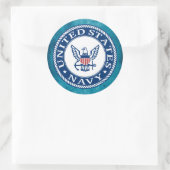 Amerikaanse marine | Alternatief Navy Emblem Ronde Sticker (Tas)