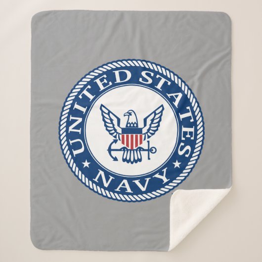 Amerikaanse marine | Alternatief Navy Emblem Sherpa Deken (Voorkant)