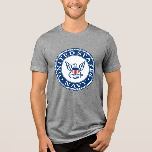 Amerikaanse marine | Alternatief Navy Emblem Tri-Blend Shirt (Voorkant)