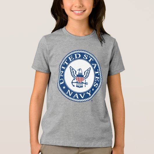 Amerikaanse marine | Alternatief Navy Emblem Tri-Blend Shirt (Voorkant)