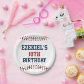 Amerikaanse marine Blue en Red Baseball Birthday Papieren Bordje (Feest)