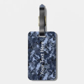Amerikaanse marine camouflage gepersonaliseerd bagagelabel (Achterkant verticaal)
