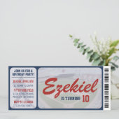Amerikaanse marine en Red Baseball Birthday Ticket Kaart (Staand voorkant)