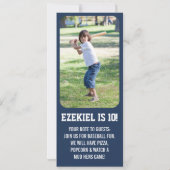 Amerikaanse marine en Red Baseball Birthday Ticket Kaart (Achterkant)