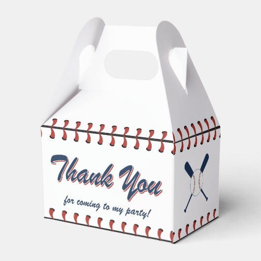  Amerikaanse marine en Rode Baseball Birthday Bedankdoosjes (Achterkant)