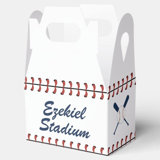 Amerikaanse marine en Rode Baseball Birthday Bedankdoosjes (Geopend)