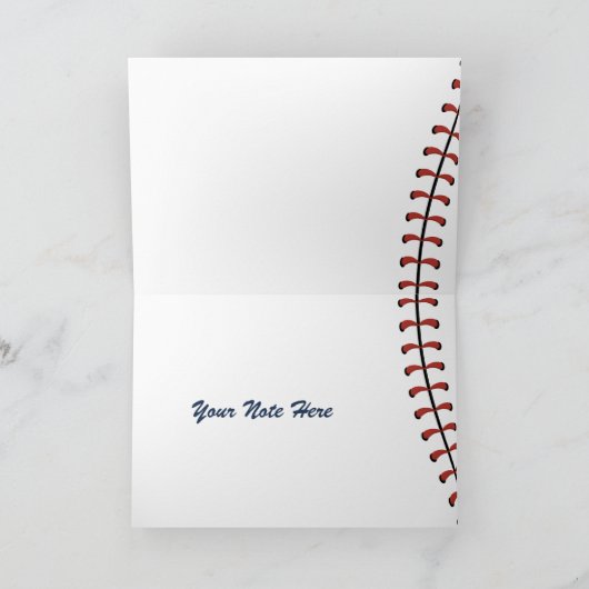 Amerikaanse marine en Rode Baseball Birthday Dank  Kaart (Binnen)